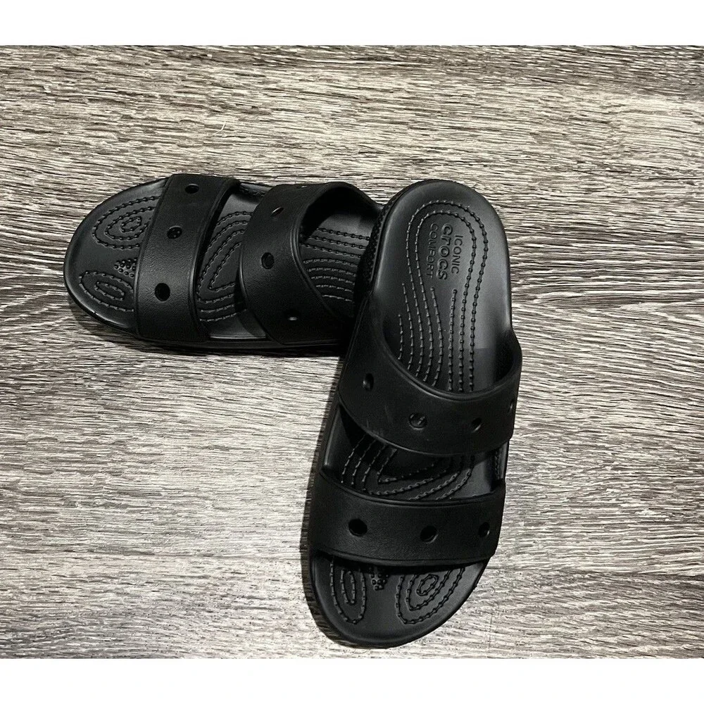 Crocs Classic Sandals Black Kids J3 Iconic Crocs Comfort Lightweight